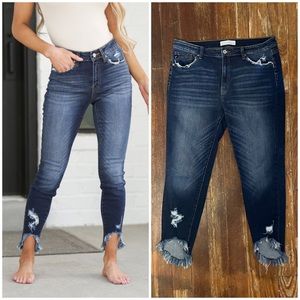 Kancan Raw Hem Skinny Jeans